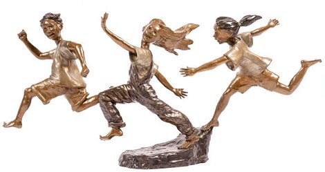 Tag You're It Bronze Sculpture 1998 23 in - Huge Sculpture - Mark Hopkins
