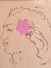 Pink Hibiscus Drawing 1977 10x12 (Early) Original Painting by Pegge Hopper - 0