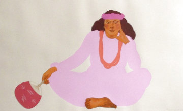 Three Strand Ilima 1985 Huge 50x36 Limited Edition Print - Pegge Hopper Three Strand Ilima 1985 Huge 50x36 Limited Edition Print - Pegge Hopper
