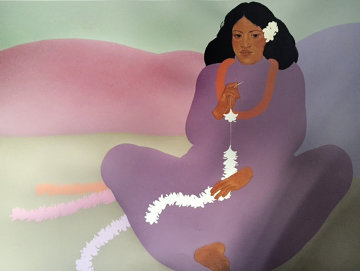 Pe'ahi Kui Lei 1984 Hawaii Diptych Limited Edition Print - Pegge Hopper Pe'ahi Kui Lei 1984 Hawaii Diptych Limited Edition Print - Pegge Hopper
