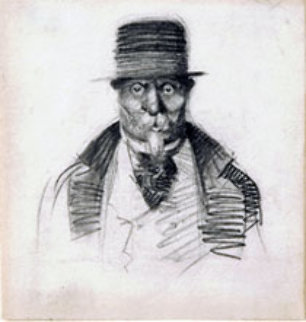 Man with Goatee Drawing 1900 13x13 Drawing - Edward Hopper Man with Goatee Drawing 1900 13x13 Drawing - Edward Hopper