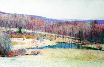 Untitled Landscape 1986 24x40 Super Huge Original Painting - Larry Horowitz Untitled Landscape 1986 24x40 Super Huge Original Painting - Larry Horowitz