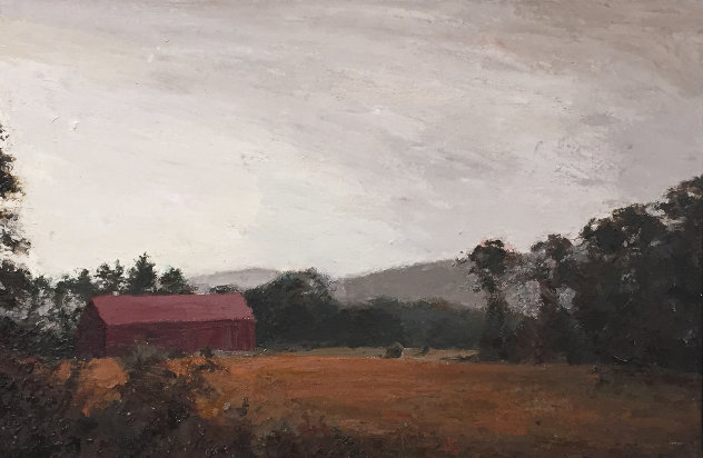 Sepia Barn, New Hampshire 41x29 Huge Original Painting by Larry Horowitz