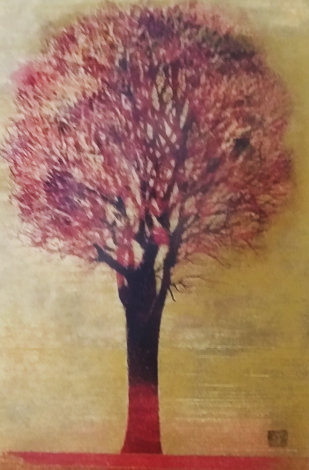 Evening Tree (Red) 1972 Limited Edition Print - Joichi Hoshi