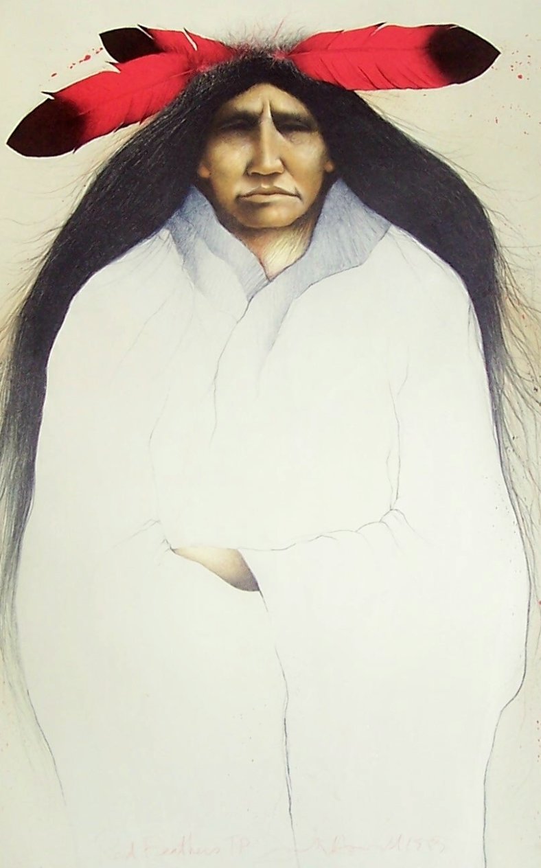 Red Feathers, 1985, 38.5x24.5, AP Lithograph, by Frank Howell - For ...