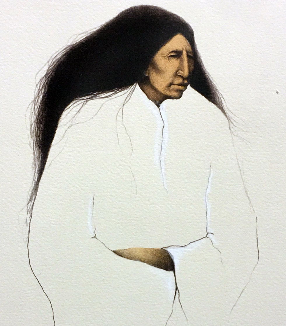 A Cheyenne Woman Waiting 1986 Limited Edition Print by Frank Howell A Cheyenne Woman Waiting 1986 Limited Edition Print by Frank Howell