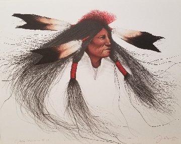 Oglala Warrior 1991 Hand-Colored AP Limited Edition Print - Frank Howell
