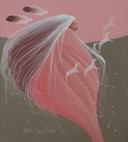 Coral Dream, Acrylic on Canvas, 1988 16x14 - Rare Original Painting - Frank Howell