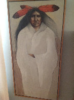 Red Feathers 48x24 Super Huge Original Painting by Frank Howell - 3 Red Feathers 48x24 Super Huge Original Painting by Frank Howell - 3