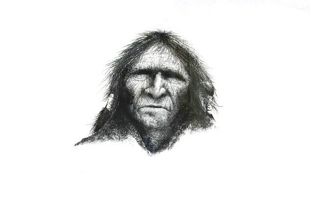 Buffalo Robe 1974 26x32 Drawing by Frank Howell