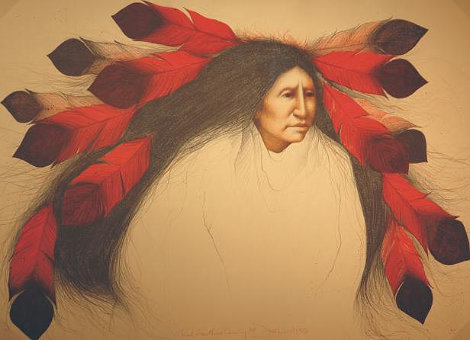 Red Feather Dancing 1986 Limited Edition Print - Frank Howell