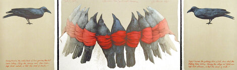 Witnesses Sand Creek Massacre Triptych 1980 27x65 - Huge Mural Size Limited Edition Print - Frank Howell