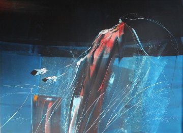 Night Chanter Monotype 1987 48x62 Super Huge Works on Paper (not prints) - Frank Howell Night Chanter Monotype 1987 48x62 Super Huge Works on Paper (not prints) - Frank Howell
