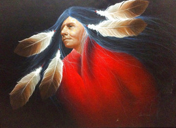 Pueblo Dancer 1998 28x40 Super Huge Original Painting - Frank Howell Pueblo Dancer 1998 28x40 Super Huge Original Painting - Frank Howell