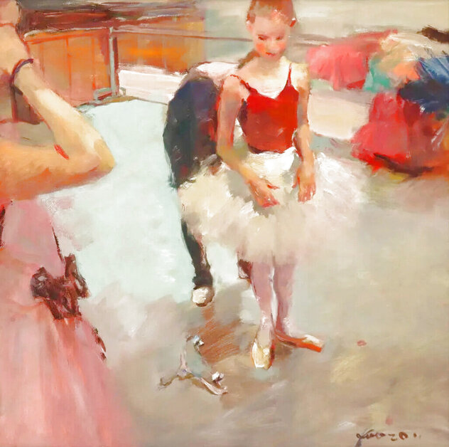 Before the Performance 2011 34x34 Acrylic on Canvas Original Painting by Hua Chen Before the Performance 2011 34x34 Acrylic on Canvas Original Painting by Hua Chen