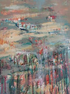 Fog in the Everglade 2000 66x48 Super Huge Original Painting - Urbain Huchet Fog in the Everglade 2000 66x48 Super Huge Original Painting - Urbain Huchet