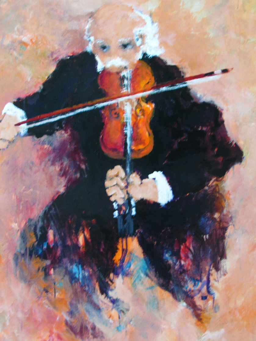 Le Violoniste 2000 38x45 Super Huge Original Painting by Urbain Huchet Le Violoniste 2000 38x45 Super Huge Original Painting by Urbain Huchet