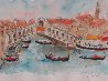 Le Paysage De Venice II 34x26 - Italy Original Painting by Urbain Huchet - 1