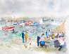 Cafe Du Port Watercolor 1980 34x41 Watercolor by Urbain Huchet - 0