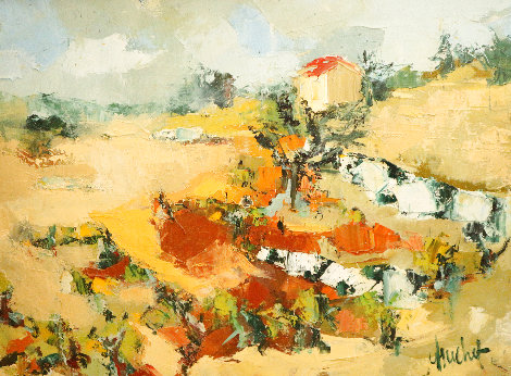 Mas En Provence 1990 21x28 Original Painting - Urbain Huchet