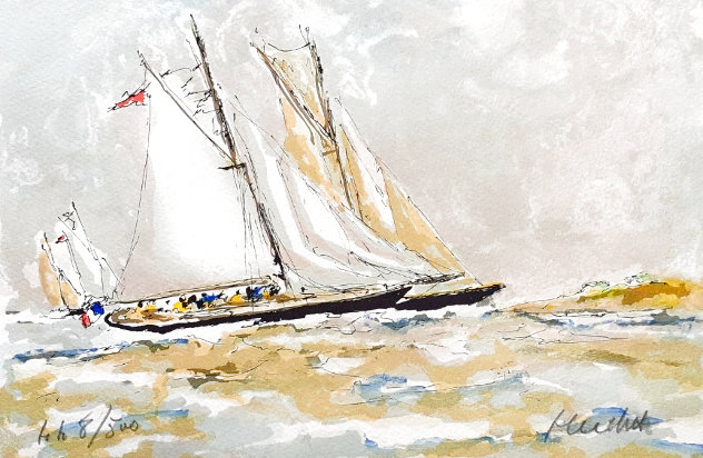 Racing Yachts on Saint Tropez - France Limited Edition Print by Urbain Huchet