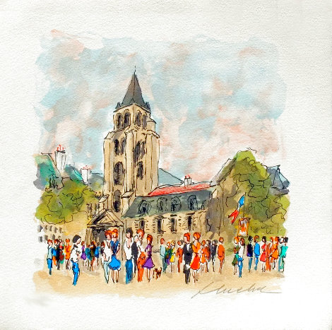 Saint Germain des Pres Church 1993 - Paris, France Limited Edition Print - Urbain Huchet