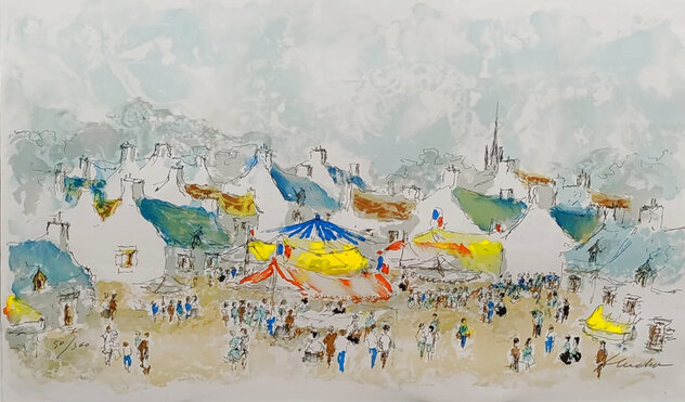 Cafe de Paris Lithograph 8x11 by Urbain Huchet - For Sale on Art