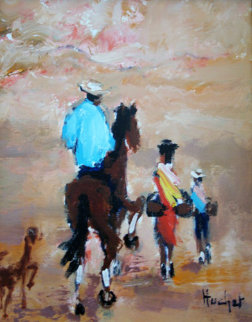 Cavalier Mexicain 2000 19x16 Original Painting - Urbain Huchet Cavalier Mexicain 2000 19x16 Original Painting - Urbain Huchet
