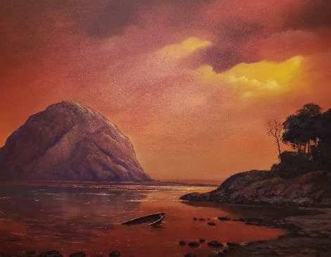 Scorching Sunset 2005 38x48 Huge Original Painting - Huertas Aguiar