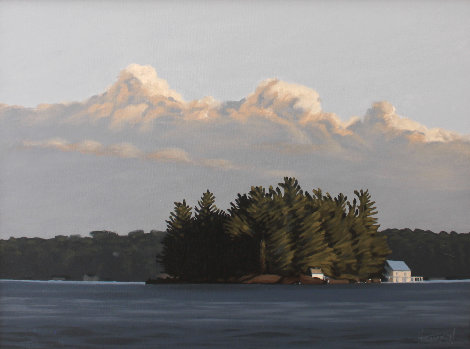 Island, Lake Rosseau 24x30 Original Painting - Hugh Thompson