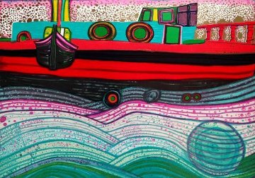 Sailing on Waves of Dreams HS Limited Edition Print - Friedensreich S. Hundertwasser