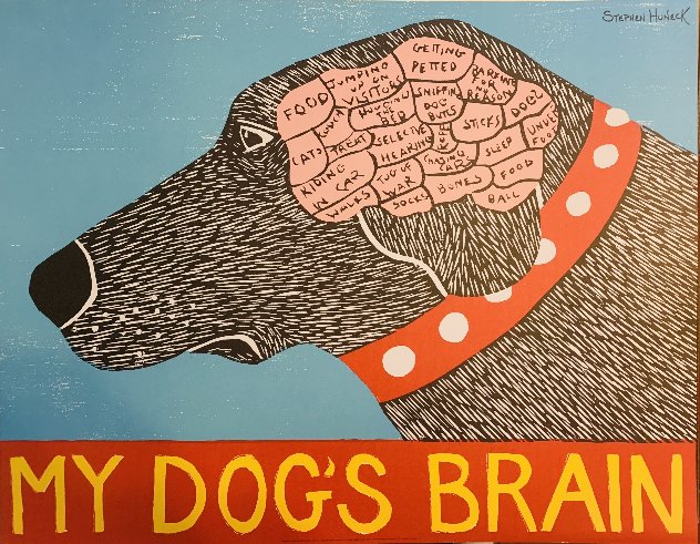 My Dog's Brain, and True Love Set of 2 Limited Edition Print by Stephen Huneck