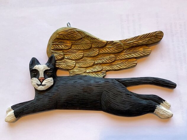 Cat Christmas Ornament or Broach/pin - Circa 1980s Other by Stephen Huneck Cat Christmas Ornament or Broach/pin - Circa 1980s Other by Stephen Huneck