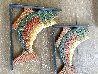 Fish Shelf Brackets Set of 2 11 in Sculpture by Stephen Huneck - 1