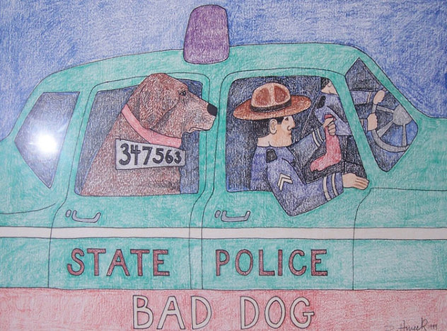 Bad Dog Original Painting by Stephen Huneck