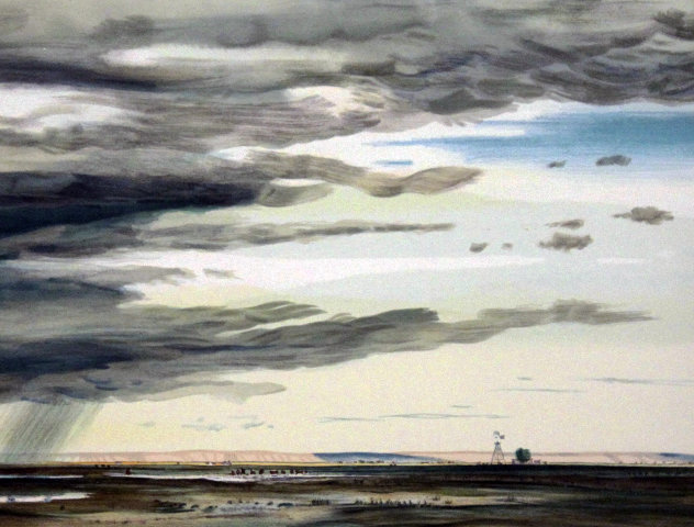 A Shower on the Prairie 1980 Limited Edition Print by Peter Hurd