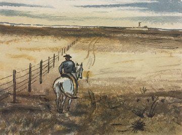Fence Rider, Santa Fe AP Limited Edition Print - Peter Hurd Fence Rider, Santa Fe AP Limited Edition Print - Peter Hurd