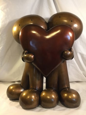 I Love You This Much Bronze Sculpture 2000 18 in Sculpture - Doug Hyde