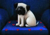 Pug of Love Pastel 2013 28x23 Original Painting by Doug Hyde - 0