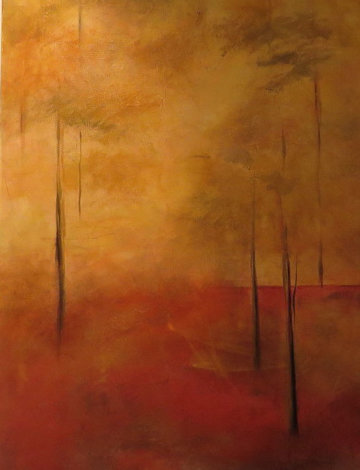 Sunlight Forest 48x24 Huge Original Painting - Nancy Iannitelli
