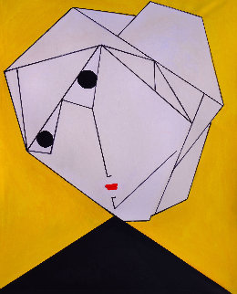 Woman in Yellow 2017 62x50 Original Painting - Costel Iarca Woman in Yellow 2017 62x50 Original Painting - Costel Iarca