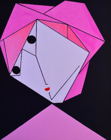 Woman in Pink And Black 2017 62x50 Original Painting by Costel Iarca Woman in Pink And Black 2017 62x50 Original Painting by Costel Iarca