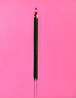 Long Figure in Pink 2017 62x48 Super Huge Original Painting - Costel Iarca Long Figure in Pink 2017 62x48 Super Huge Original Painting - Costel Iarca