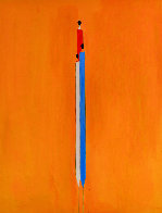 Long Figure in Yelow 2017 60x48 Super Huge Original Painting by Costel Iarca - 0 Long Figure in Yelow 2017 60x48 Super Huge Original Painting by Costel Iarca - 0