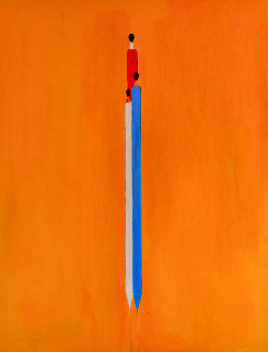 Long Figure in Yelow 2017 60x48 Super Huge Original Painting - Costel Iarca Long Figure in Yelow 2017 60x48 Super Huge Original Painting - Costel Iarca