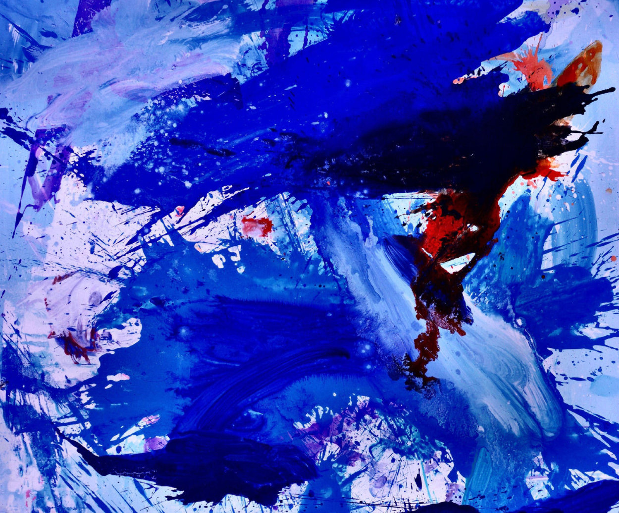 Blue Windows 2016 62x72 Super Huge Original Painting by Costel Iarca Blue Windows 2016 62x72 Super Huge Original Painting by Costel Iarca