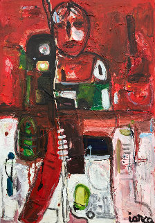 Hockey Player 2017 50x38 Original Painting - Costel Iarca Hockey Player 2017 50x38 Original Painting - Costel Iarca