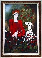 Lady in the Garden 2013 88x58 Huge Original Painting by Costel Iarca - 1 Lady in the Garden 2013 88x58 Huge Original Painting by Costel Iarca - 1