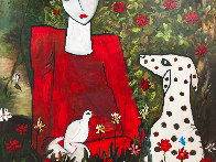 Lady in the Garden 2013 88x58 Huge Original Painting by Costel Iarca - 3 Lady in the Garden 2013 88x58 Huge Original Painting by Costel Iarca - 3