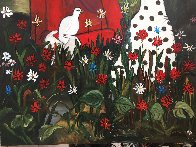 Lady in the Garden 2013 88x58 Huge Original Painting by Costel Iarca - 4 Lady in the Garden 2013 88x58 Huge Original Painting by Costel Iarca - 4
